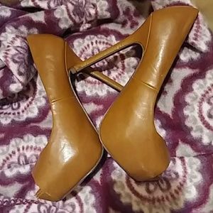 Light brown high heels